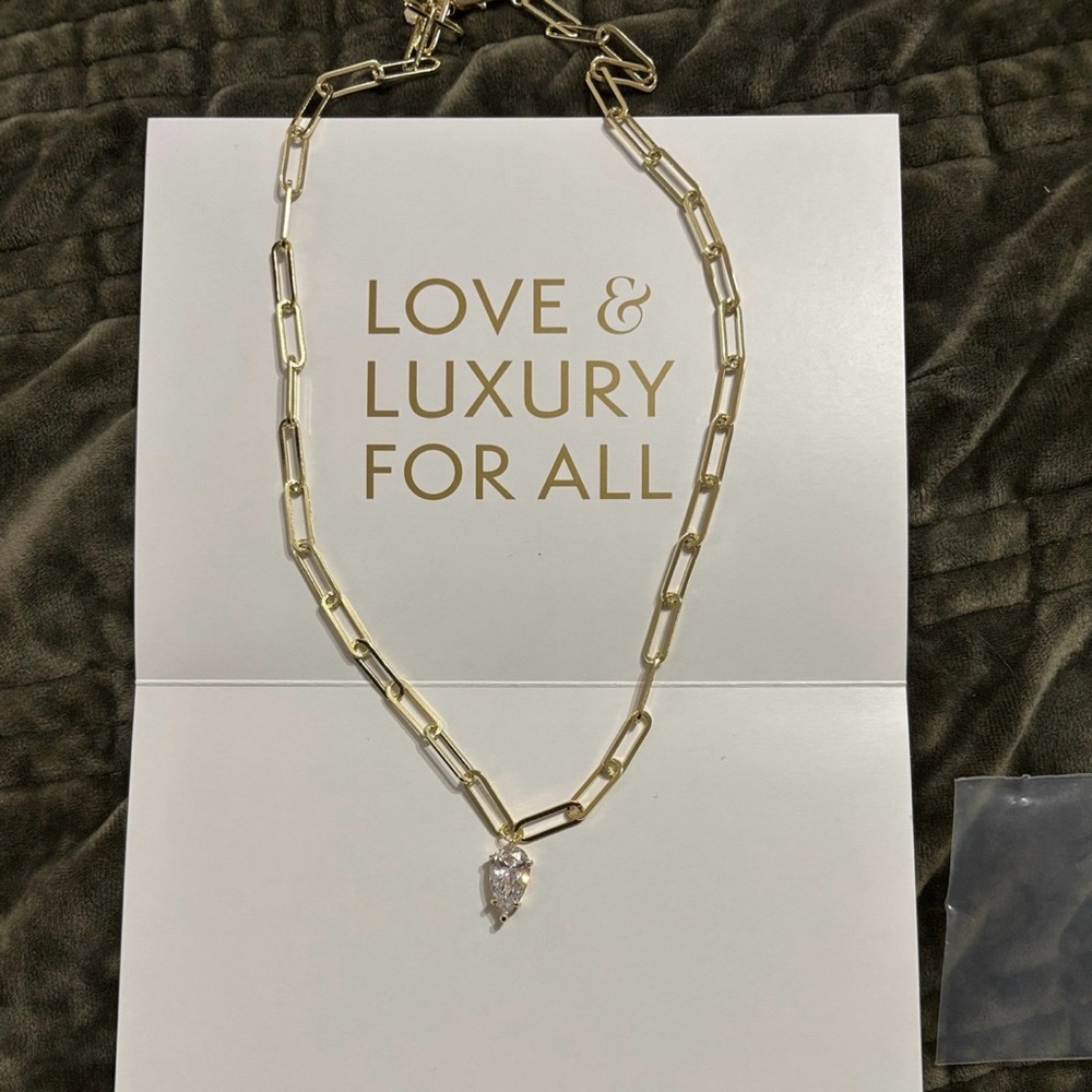 Melinda Maria Teardrop Samantha Chain Necklace in gold - Picture 2 of 2